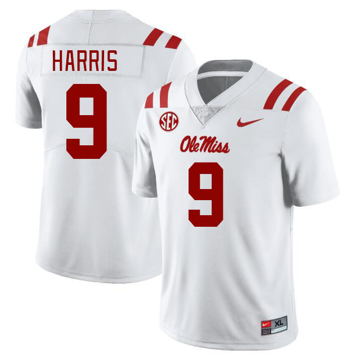 Ole Miss Rebels #9 Tre Harris College Football Jerseys Stitched Sale-White